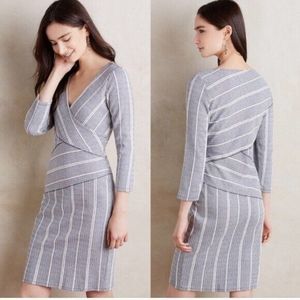Maeve by Anthropologie Women's  Wrapped Stripe Column Sheath Dress SP EU…